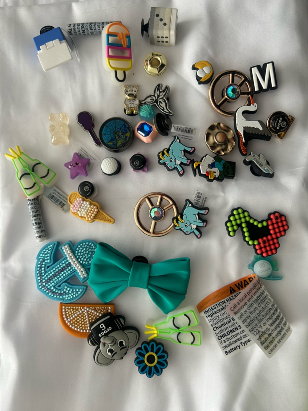 CROCS Assorted Colorful Jibbitz Charms including light up charms